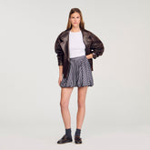 Striped rhinestone bubble skirt Grey Sandro Women