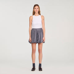 Striped rhinestone bubble skirt Grey Sandro Women