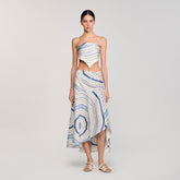 Spiral-motif maxi skirt Sky Blue Sandro Women