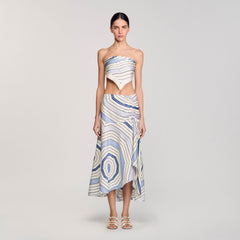 Spiral-motif maxi skirt Sky Blue Sandro Women