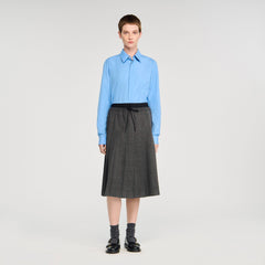 Midi pleated rhinestone skirt Grey / Brown Sandro Women