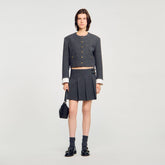Mini rhinestone suit skirt Grey / Brown Sandro Women