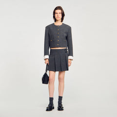 Mini rhinestone suit skirt Grey / Brown Sandro Women