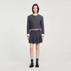 Mini rhinestone suit skirt Grey / Brown Sandro Women