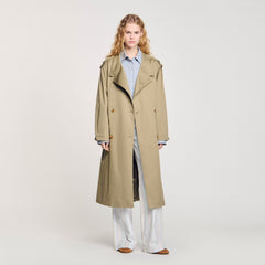 Belted trench coat Olive Green Sandro Women