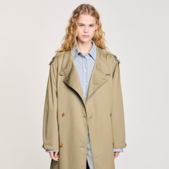 Belted trench coat Olive Green Sandro Women