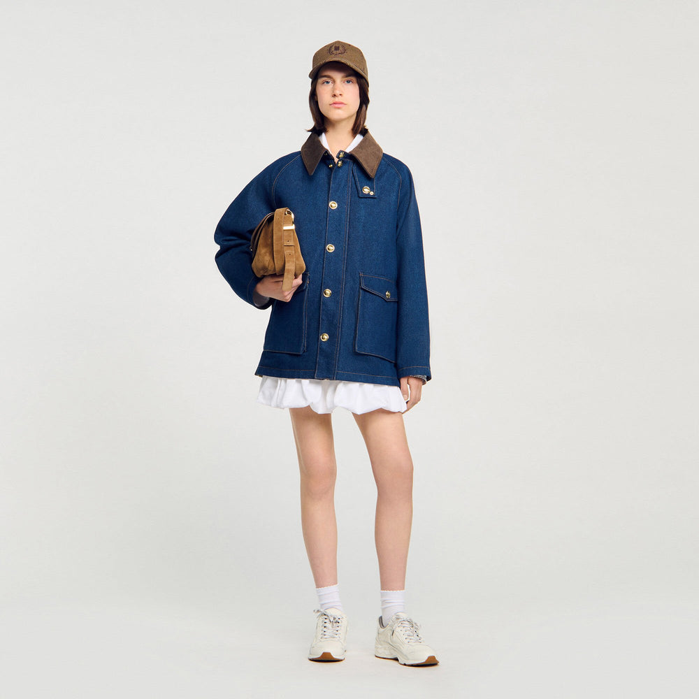 Denim workwear jacket Blue Jean Sandro Women