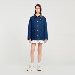 Denim workwear jacket Blue Jean Sandro Women