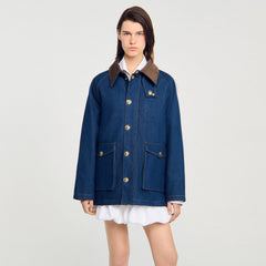 Denim workwear jacket Blue Jean Sandro Women