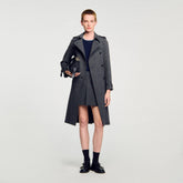 Rhinestone trench coat Grey / Brown Sandro Women