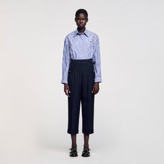 Wide legs trousers Navy Blue Sandro Women