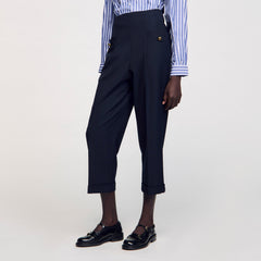 Wide legs trousers Navy Blue Sandro Women