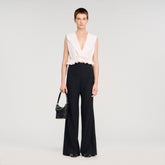 Satin stripe suit trousers Black Sandro Women