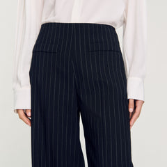 Chalk-striped trousers Black Sandro Women