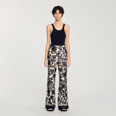 Floral pants Ecru / Black Sandro Women