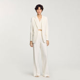 Sequin suit trousers Ecru Sandro Women