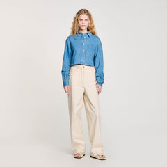 Lace-up jeans Sand Sandro Women