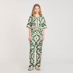Floral pants Ecru / Green Sandro Women