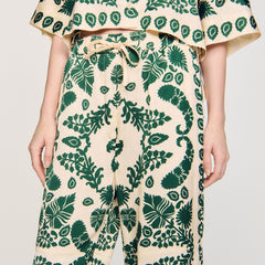 Floral pants Ecru / Green Sandro Women