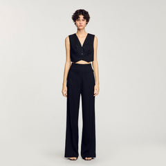 Sequinned suit trousers Black Sandro Women