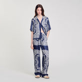 Bandana-print flowy trousers Blu / White Sandro Women