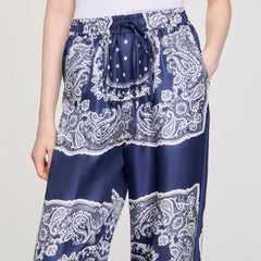 Bandana-print flowy trousers Blu / White Sandro Women