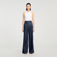 Denim suit trousers Deep Blue Sandro Women