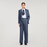 Striped wide-leg trousers Blue Sandro Women
