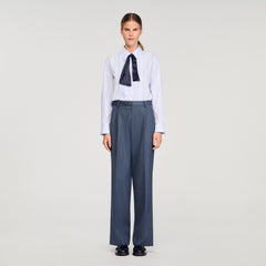 Striped wide-leg trousers Blue Sandro Women