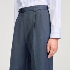 Striped wide-leg trousers Blue Sandro Women