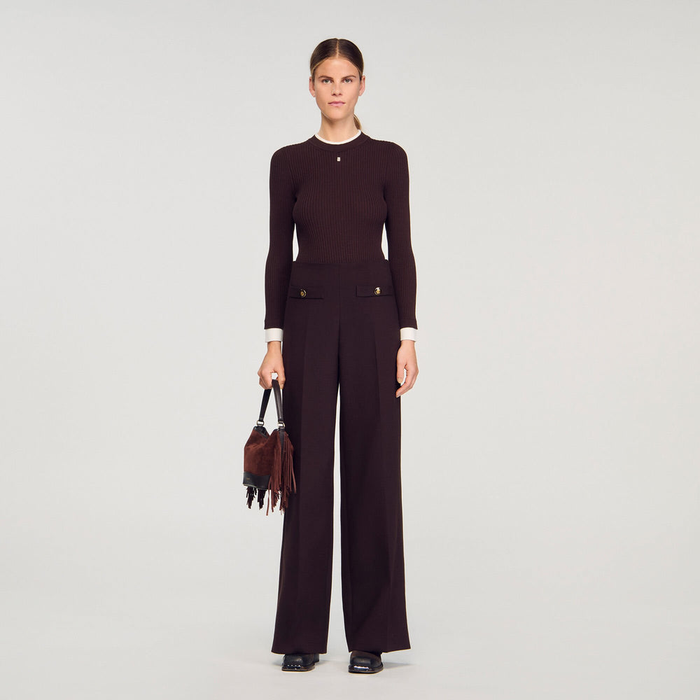 Flared trousers Brown Sandro Women