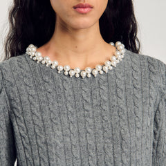 Cable knit sweater Grey Sandro Women