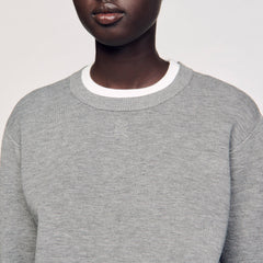 Contrast collar sweater Grey Sandro Women