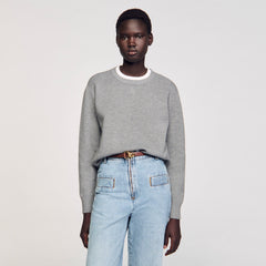 Contrast collar sweater Grey Sandro Women
