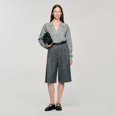 Open polo-collar neck sweater Grey Sandro Women