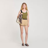 Ribbed vest top Olive Green Sandro Women