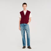Two-tone wool and cashmere sweater Bordeaux Sandro Women