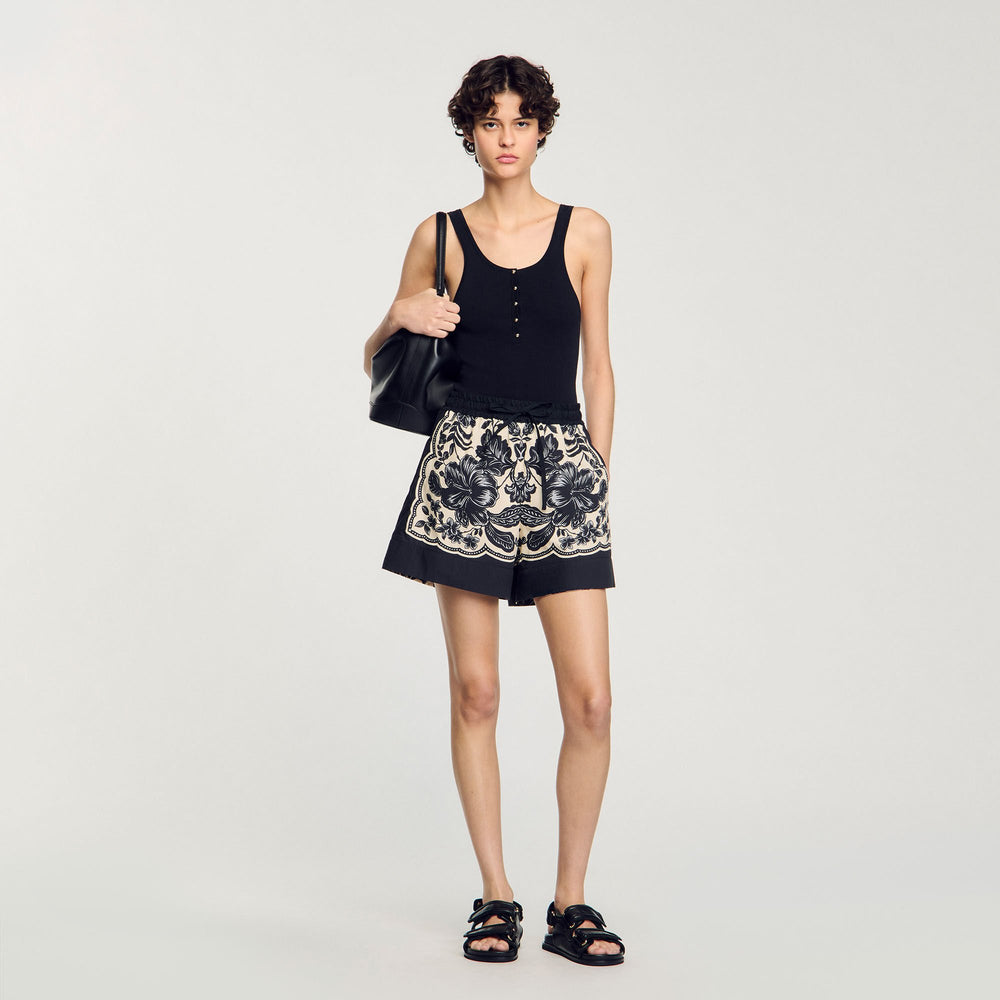 Rib knit vest top Black Sandro Women