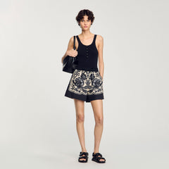 Rib knit vest top Black Sandro Women
