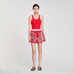 Rib knit vest top Red Sandro Women