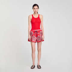 Rib knit vest top Red Sandro Women