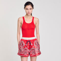 Rib knit vest top Red Sandro Women