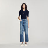 Polo-neck sweater Navy Blue Sandro Women
