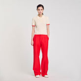 Polo-neck sweater Ecru Sandro Women