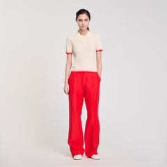 Polo-neck sweater Ecru Sandro Women