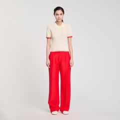 Polo-neck sweater Ecru Sandro Women
