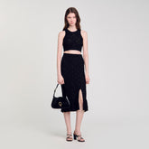 Decorative knit top Black Sandro Women