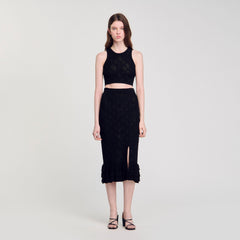 Decorative knit top Black Sandro Women