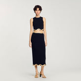 Cropped top with chain detail Black Sandro Women