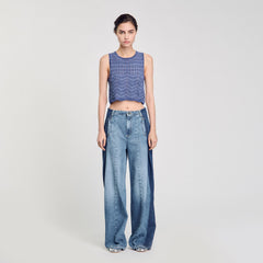 Glitter knit sweater Royal Blue Sandro Women